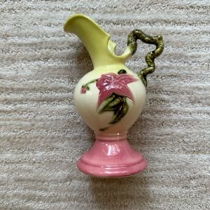 Vintage Hull Pottery Ewer Wonderland Pattern Small Pitcher Vase 6.5”